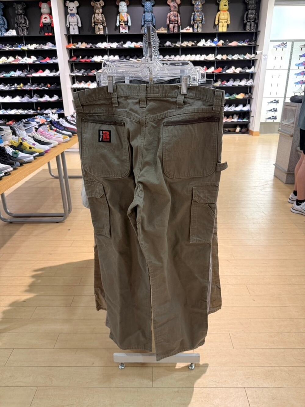 Wrangler Riggs Workwear Vintage Ripstop Cargo Carpenter Pants Olive Green